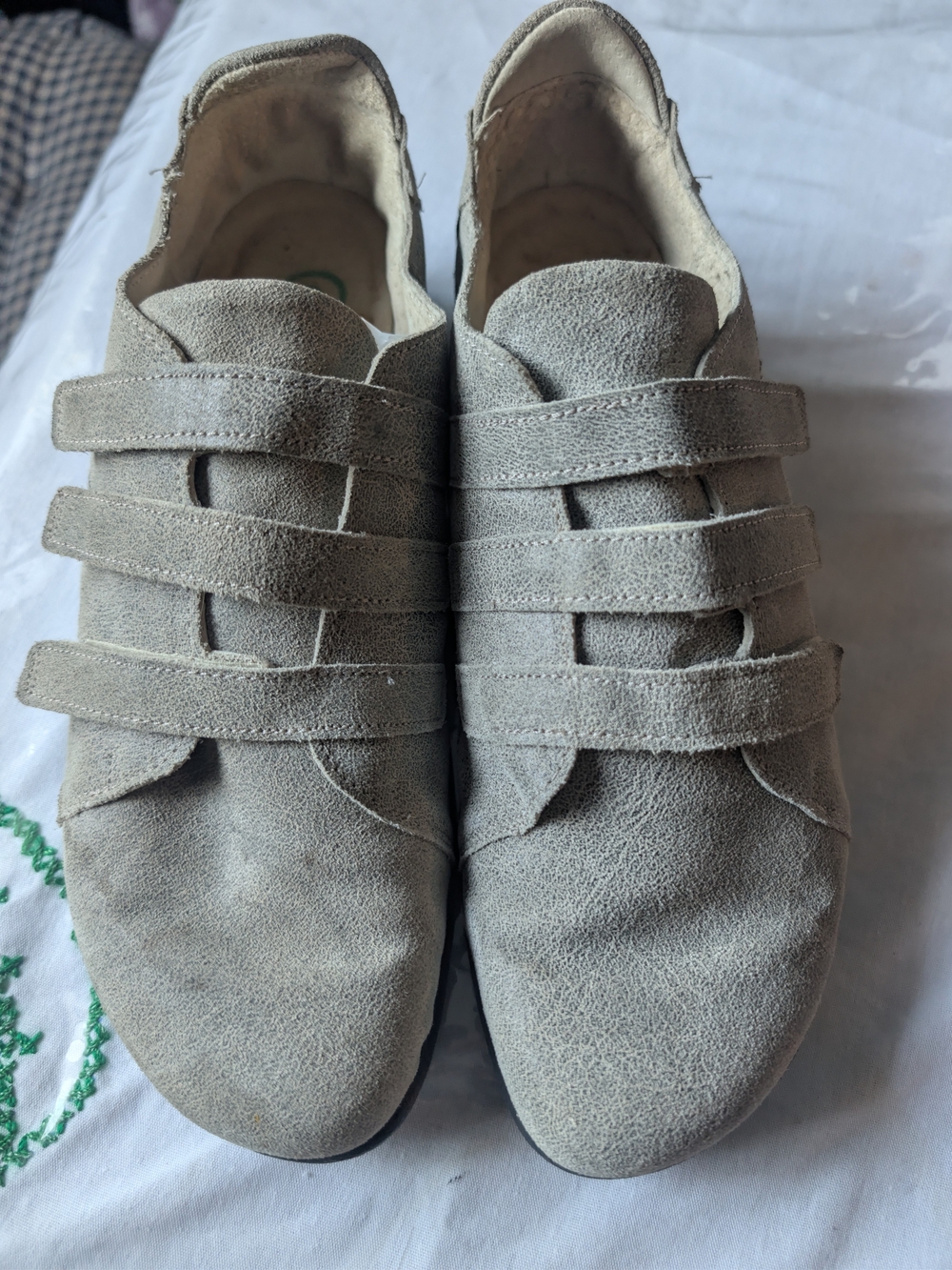 Naot Women's Taupe Suede Slip-On Moccasins